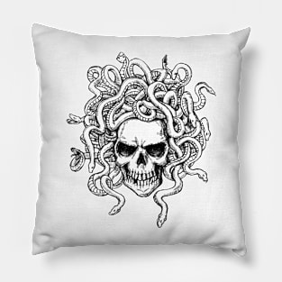 Skull with Snake Headress Pillow