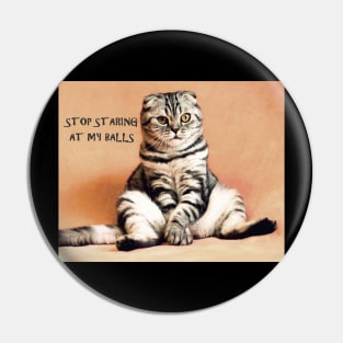 Stop Staring at my Balls Pin