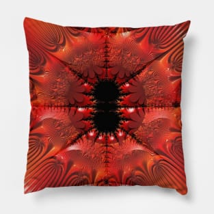 Orange Fractal Digital Design Pillow