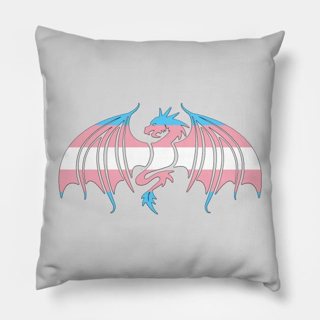 Trans Pride Dragon Pillow by EmrysMartigan