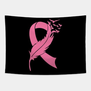 Feather Pink Breast Cancer gift Tapestry