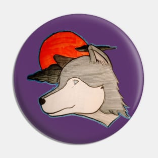 Full Blood Wolf Moon Pin