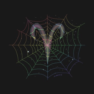 Rainbow Spiderweb Aries T-Shirt