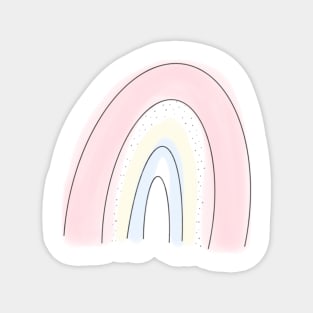 pastel trendy rainbow logo Magnet