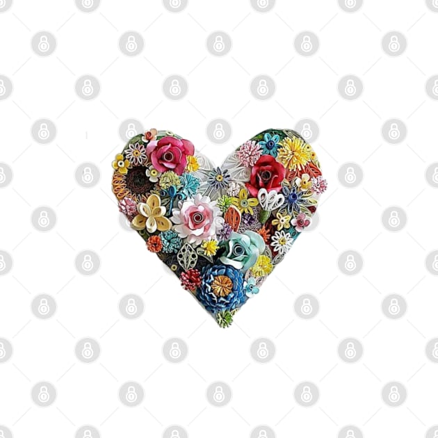Printed quilling art. flower heart art by solsolyi