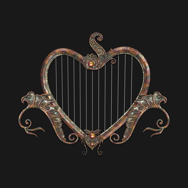 Elegant harp made from a heart by Nicky2342