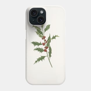 Ilex Plant Vintage Botanical Illustration Phone Case