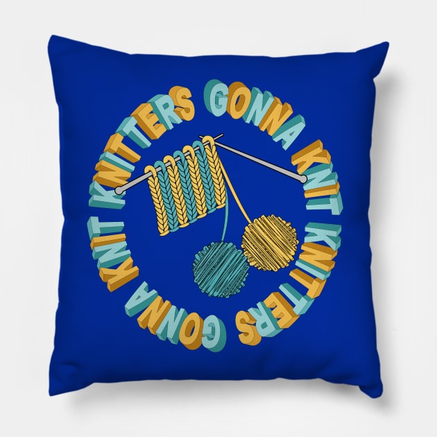 Knitters Gonna Knit - Yarn Ball Pillow by Designoholic