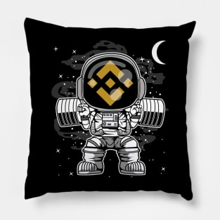 Astronaut Lifting Binance BNB Coin To The Moon Crypto Token Cryptocurrency Blockchain Wallet Birthday Gift For Men Women Kids Pillow