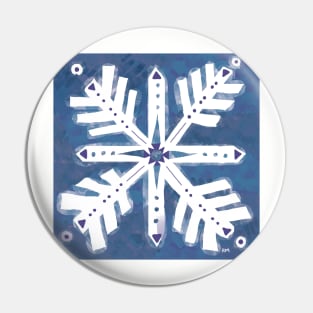 Cold Wintery Blue Snowflake Pin