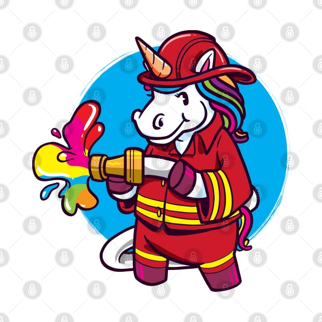 Unicorn Brigade Mythical Creature Unicorn Colourful Fireman For Little Guy by gdimido