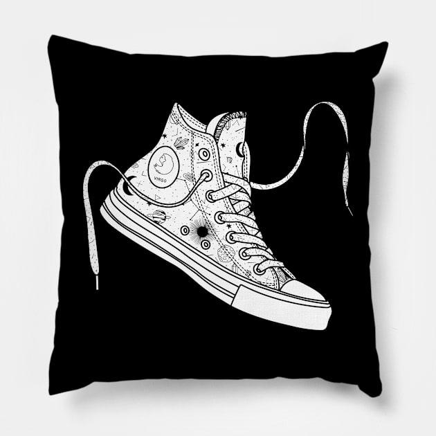 Virgo High tops - Black &amp; white Pillow by MickeyEdwards