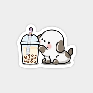 Little Puppy Loves Boba Tea! Magnet