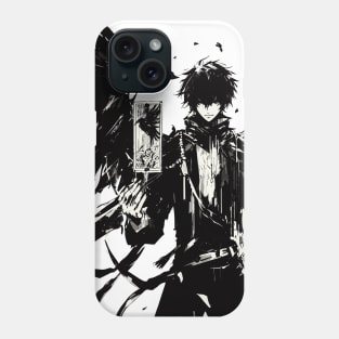 Anime wizard with magic crow card Phone Case