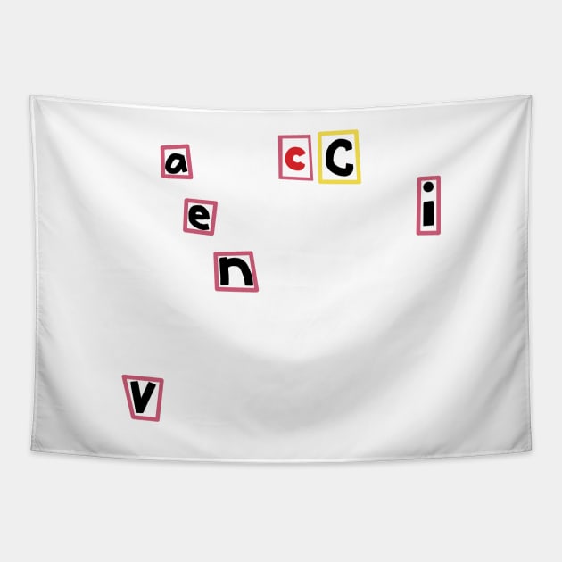 Typography says Vaccine Tapestry by ellenhenryart