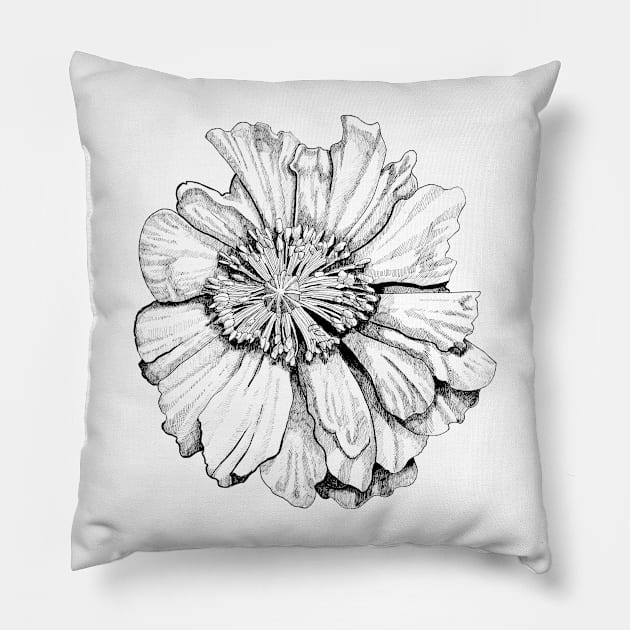 Ink - Poppy Pillow by artofsuff