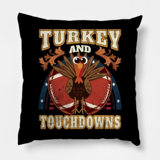 Turkey and Touchdowns Pillow