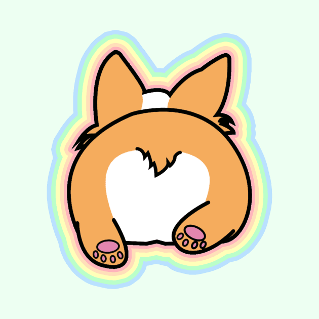 pastel color Cute Corgi Butt by Vintage Dream