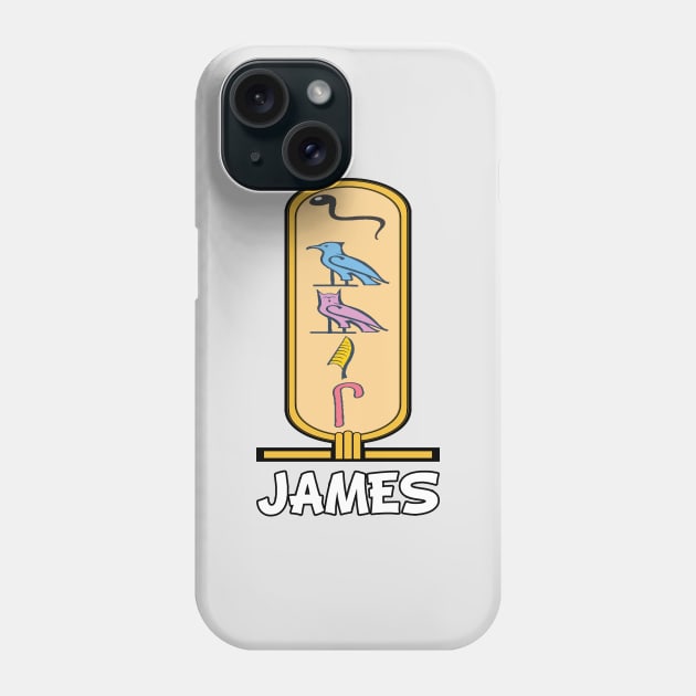 JAMES-American names in hieroglyphic letters-James, name in a Pharaonic Khartouch-Hieroglyphic pharaonic names Phone Case by egygraphics