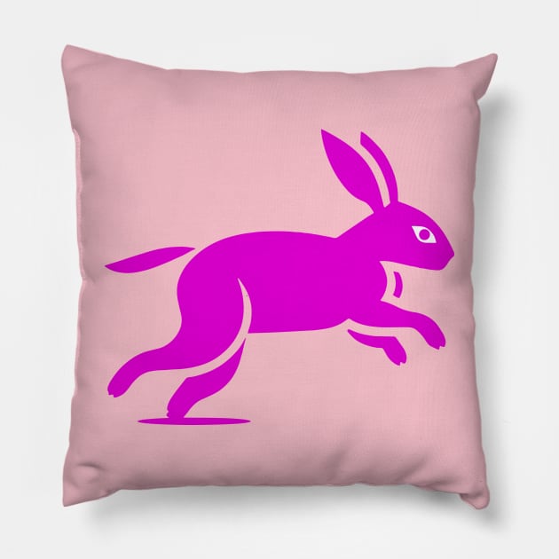 Pink Rabbit Pillow by DavidLoblaw