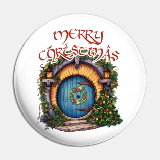 Whimsical Halfling Hole by Christmas - Fantasy Pin