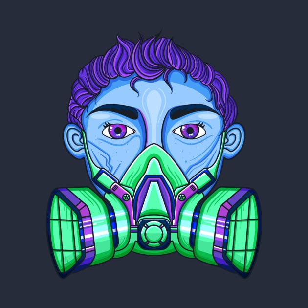 Quarantine Cyberpunk Gas Mask T-Shirt by nataliesnow24