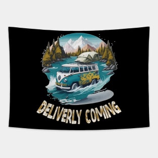 delivery coming funny design Tapestry