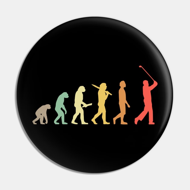 Retro Golf Evolution Gift For Golfers & Golf Players Pin by OceanRadar