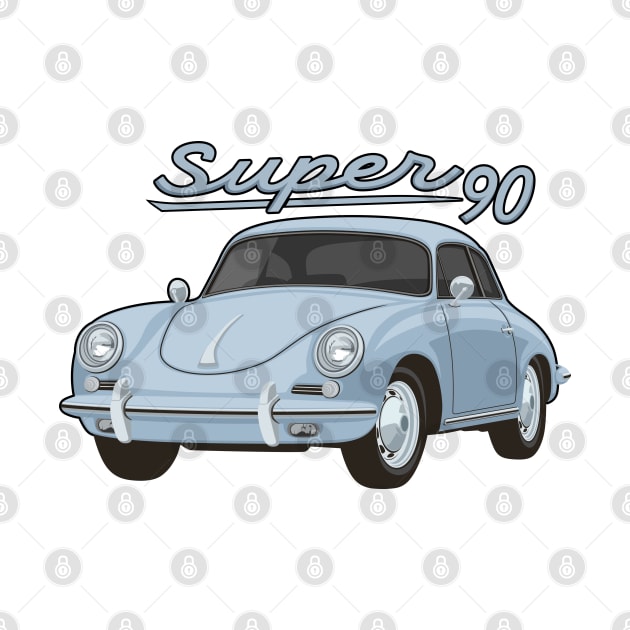 356 B Super 90 gt coupe Car classic vintage retro grey by creative.z