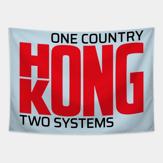 Hong Kong China One Country Two Systems Political Statement Tapestry by peter2art