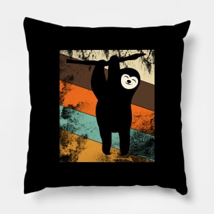 Retro Sloth Funny Pillow