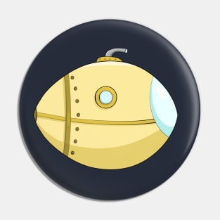 Cute Yellow Submarine Illustration Pin