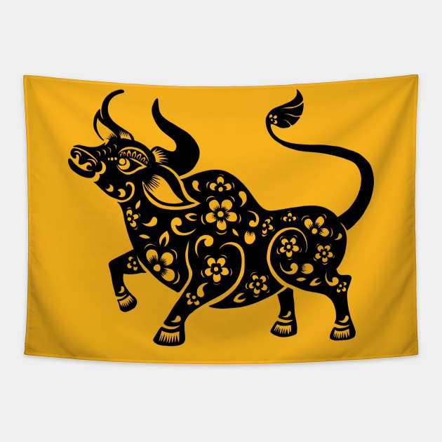 Chinese New Year – Year of the Ox Tapestry by valentinahramov