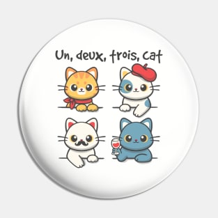 Un deux trois cat Pin