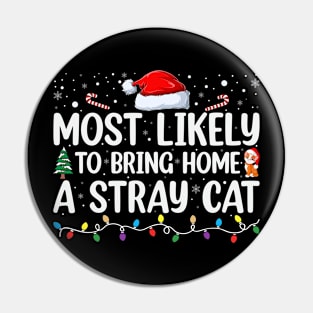 Most Likely To Bring Home Stray Cat Family Matching Pin