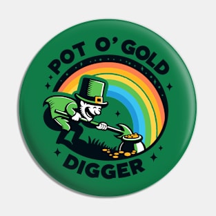 Pot of gold digger | St Patrick's Day Ireland | Funny Leprechaun digging gold Pin