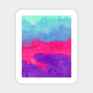 Blue pink and purple watercolor Magnet