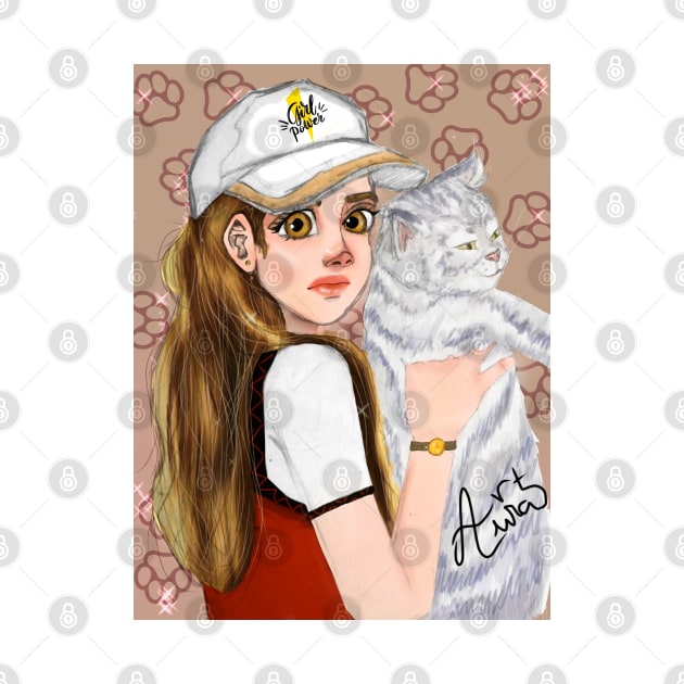 Girl and cat 😻 by AuraArtDesigner