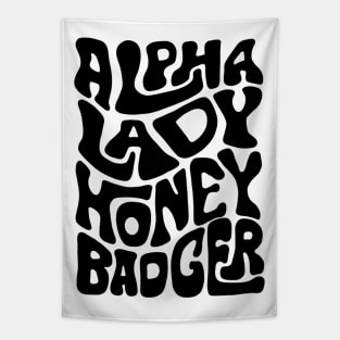 Alpha Lady Honey Badger Word Art Tapestry