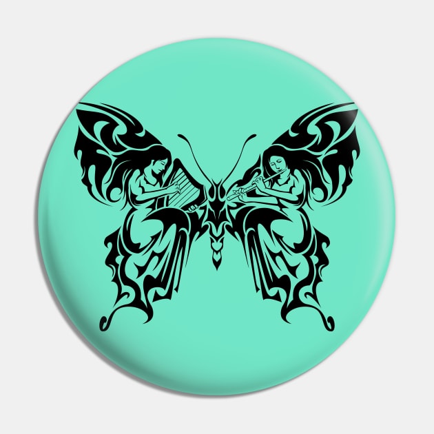 Tribal Butterfly Pin by TurkeysDesign