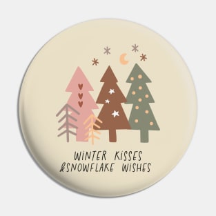 Winter Kisses and Snowflake Wishes - Boho Christmas Pin