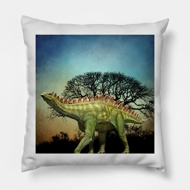 Dinosaur - Stegosaurus Pillow by JimDeFazioPhotography