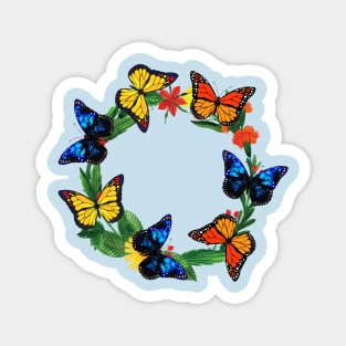 Butterflies on wreath Magnet