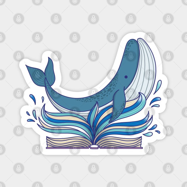 The Whale and the Book Magnet by Nightly Crafter