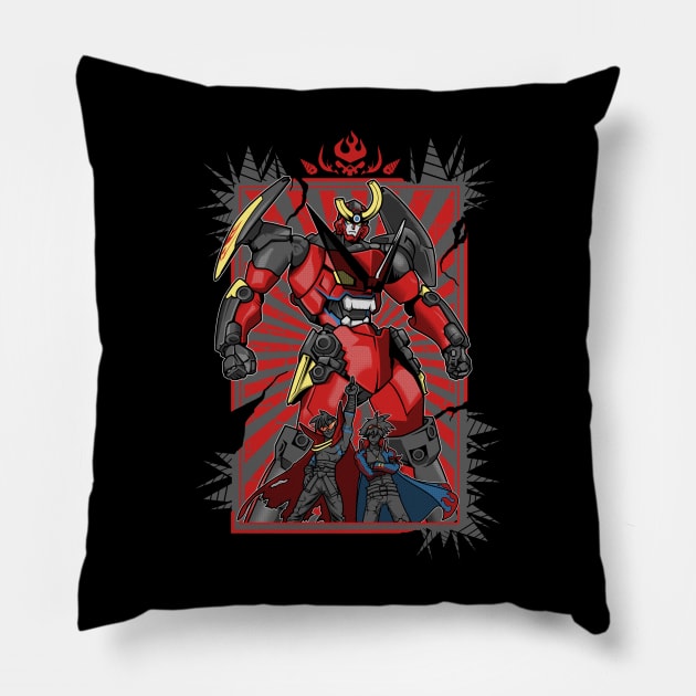 Pierce the Heavens (Red Version) Pillow by PrismicDesigns