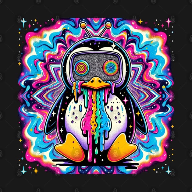 trippy alien penguin by Ekim Ts