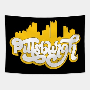 Cute Pittsburgh Skyline Tapestry