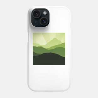 Green Mountains and sunset Phone Case