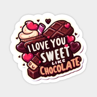 Happy Valentine's Day With Sweet Chocolate - T-shirt for Couples Magnet