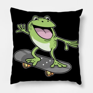 Cottagecore Aesthetic Frog Skateboard Fairycore Pillow